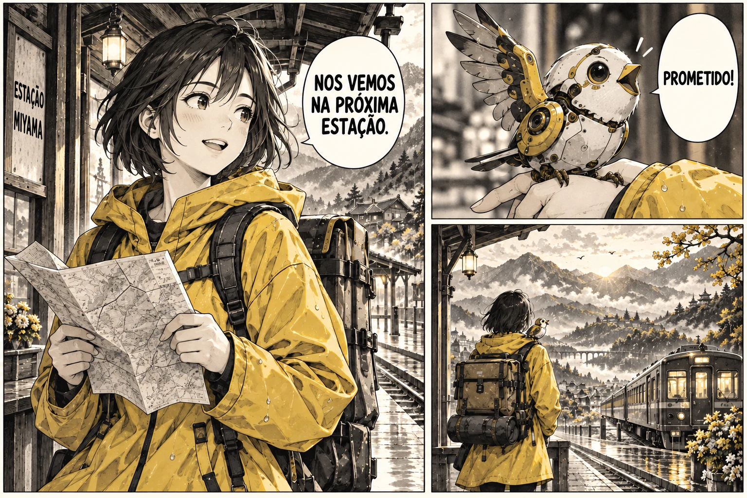 Exemplo de mangá japonês traduzido para português